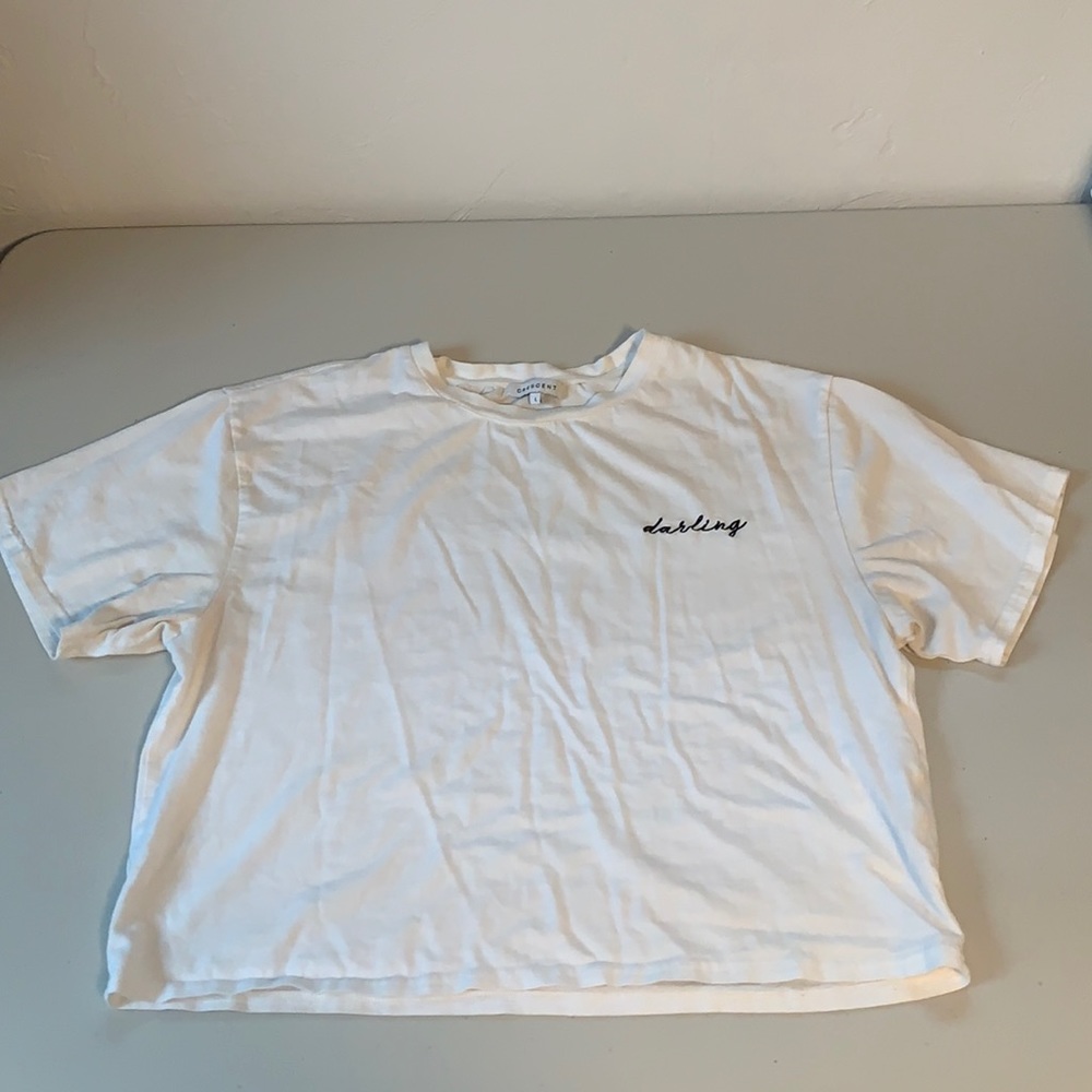 Crescent white crop top shirt - Large